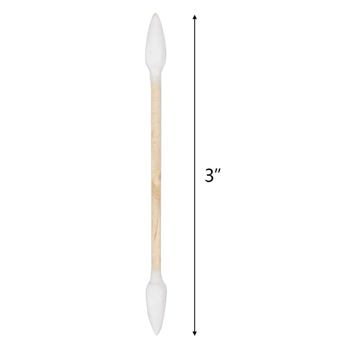 Close up of Hedume wooden handle and 3 inch cotton swabs for detail work