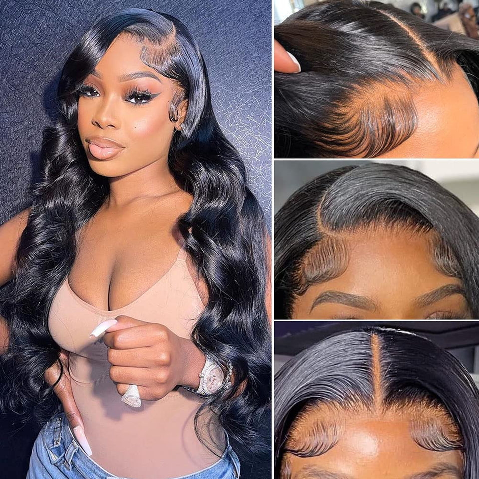 Hedy 220% density lace front wig front view showing natural movement.