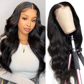 Hedy glueless wig body wave close-up showing natural texture for daily wear