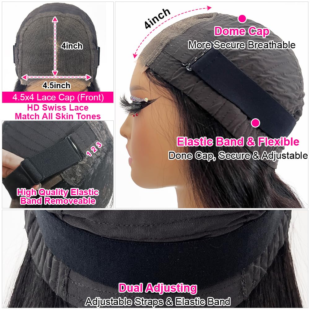 Hedy glueless wig medium cap 22-22-5 inches with adjustable straps