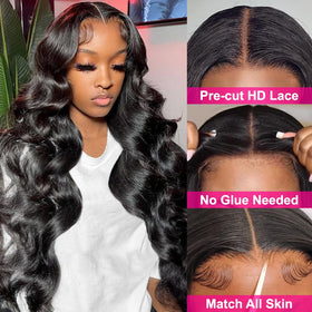 Hedy glueless wig lace front with natural hairline for seamless parting