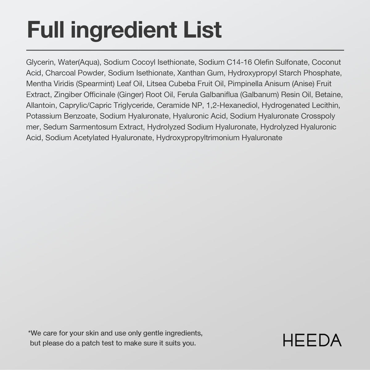 HEEDA packaging emphasizes natural ingredients for mindful skincare