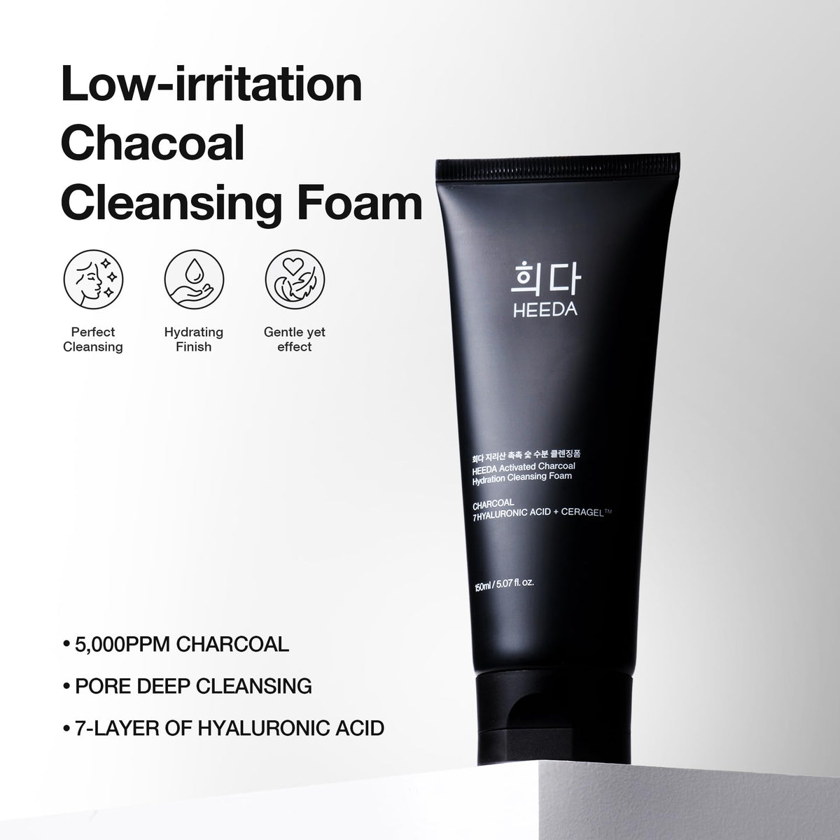 HEEDA foam lather on skin demonstrates gentle cleansing without moisture loss