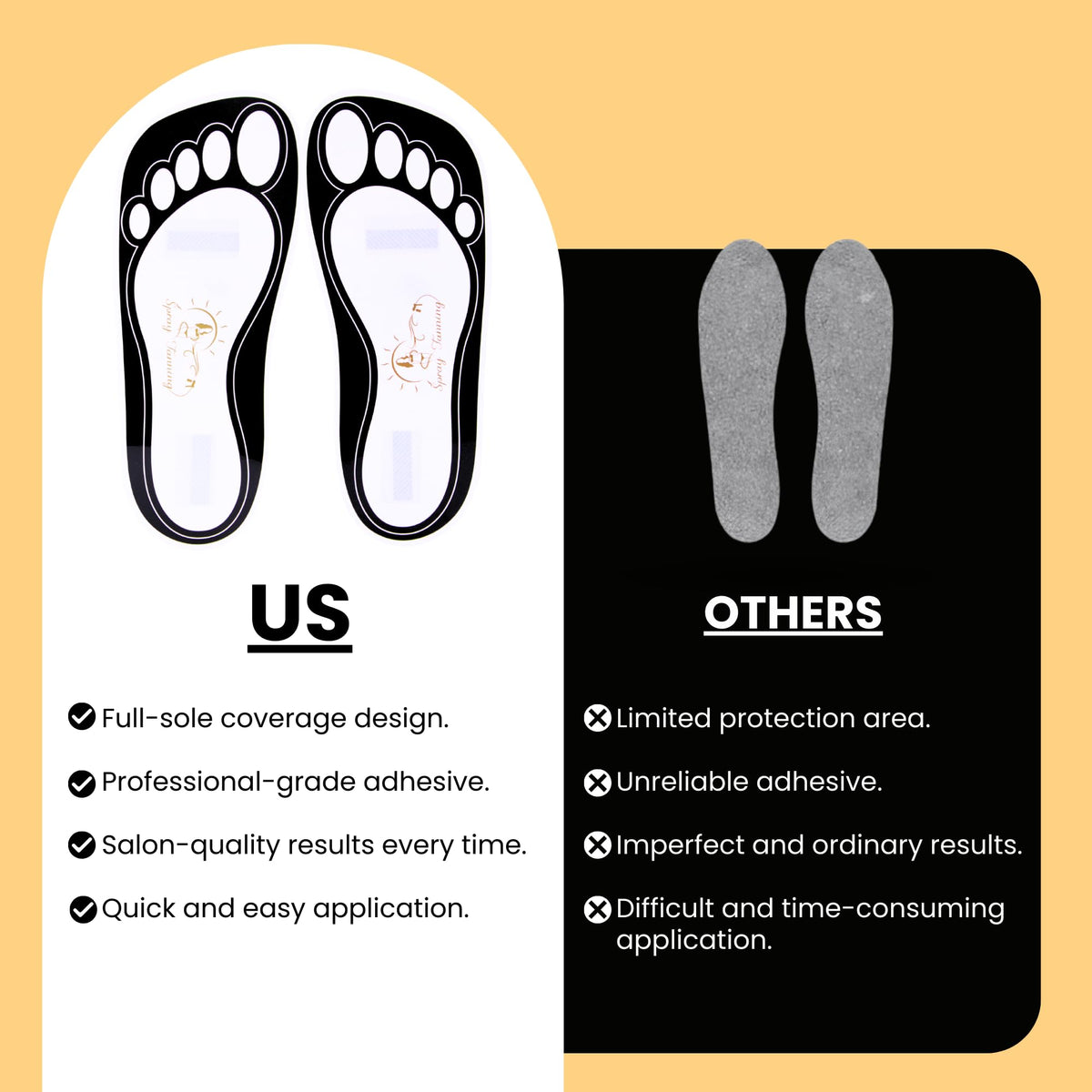 HeeStar cardboard adhesive feet pads cling to soles