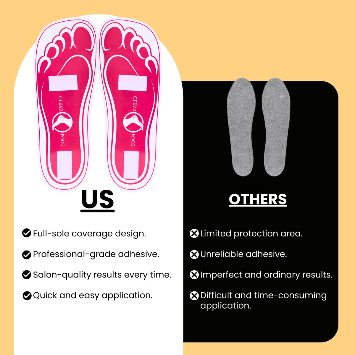 HeeStar cardboard feet pads offer comfortable, hygienic soles for clients