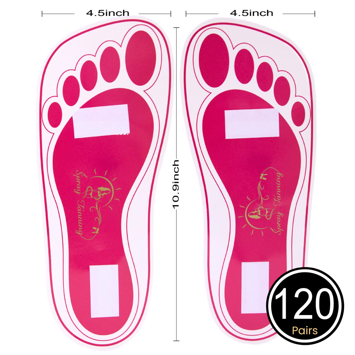 HeeStar deluxe feet pads adhere to soles for quick, mess-free spraying.