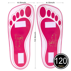 HeeStar deluxe feet pads adhere to soles for quick, mess-free spraying.