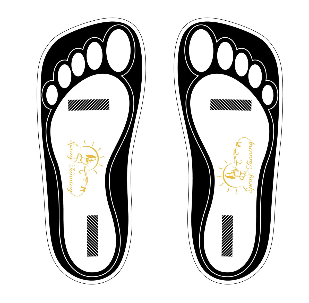 HeeStar disposable black tanning feet pads protect feet during spray tans