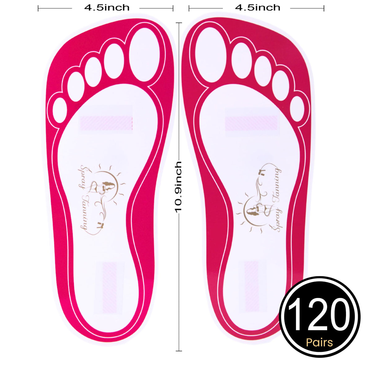 HeeStar disposable tanning feet pads demonstrate self-adhesive, hygienic foot protection.