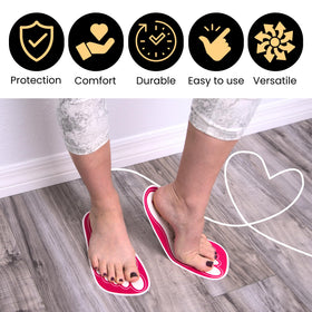 HeeStar foot protectors for tanning show a disposable, one-size-fits-all solution.