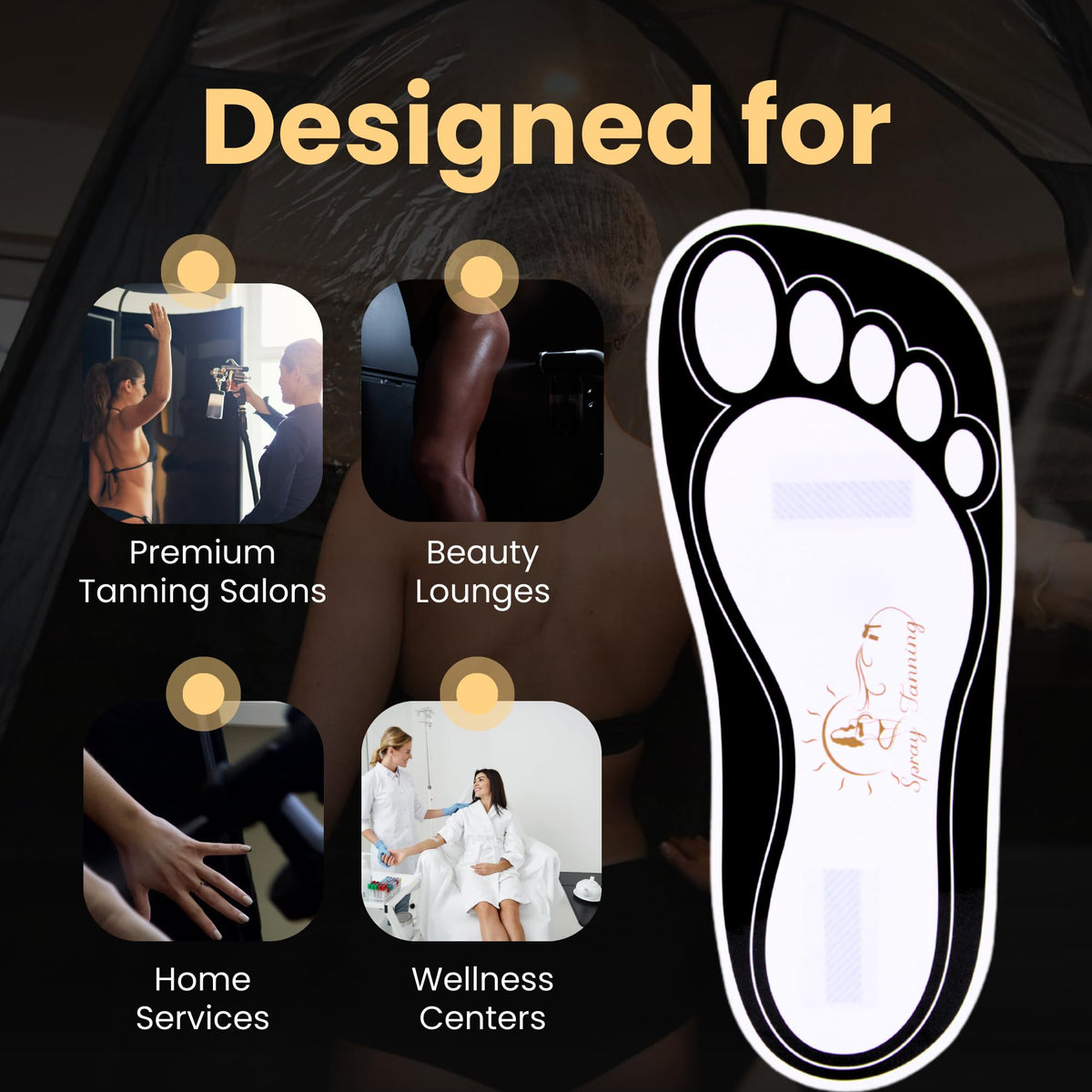 HeeStar foot soles protection during airbrush tanning session