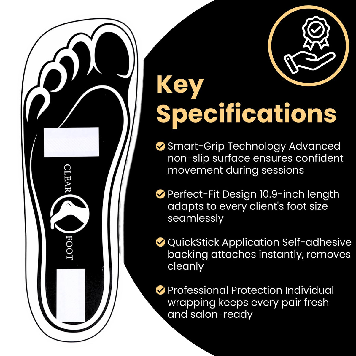 HeeStar individually wrapped feet pads promote hygienic use for clients