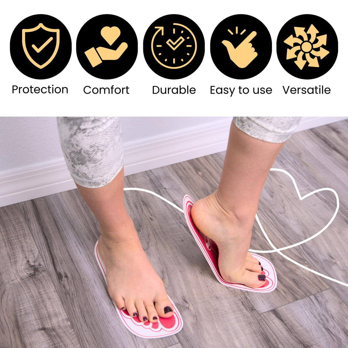 HeeStar non-slip feet pads stay securely in place during tanning