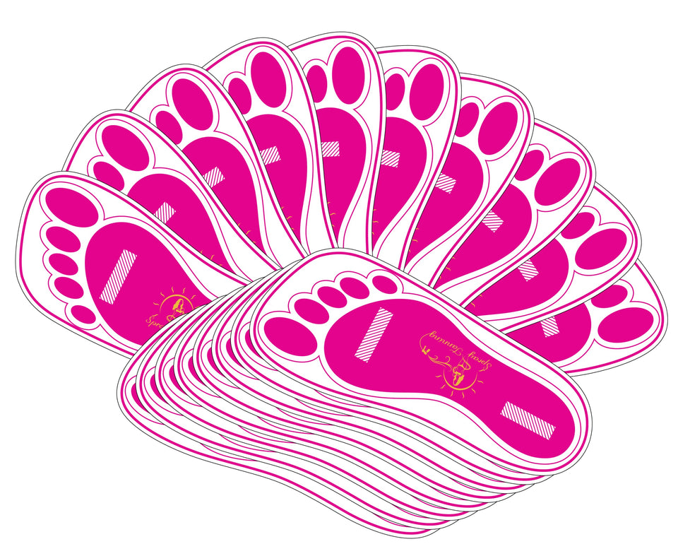 HeeStar spray tan feet pad packaging shows compact disposable protection for clients.