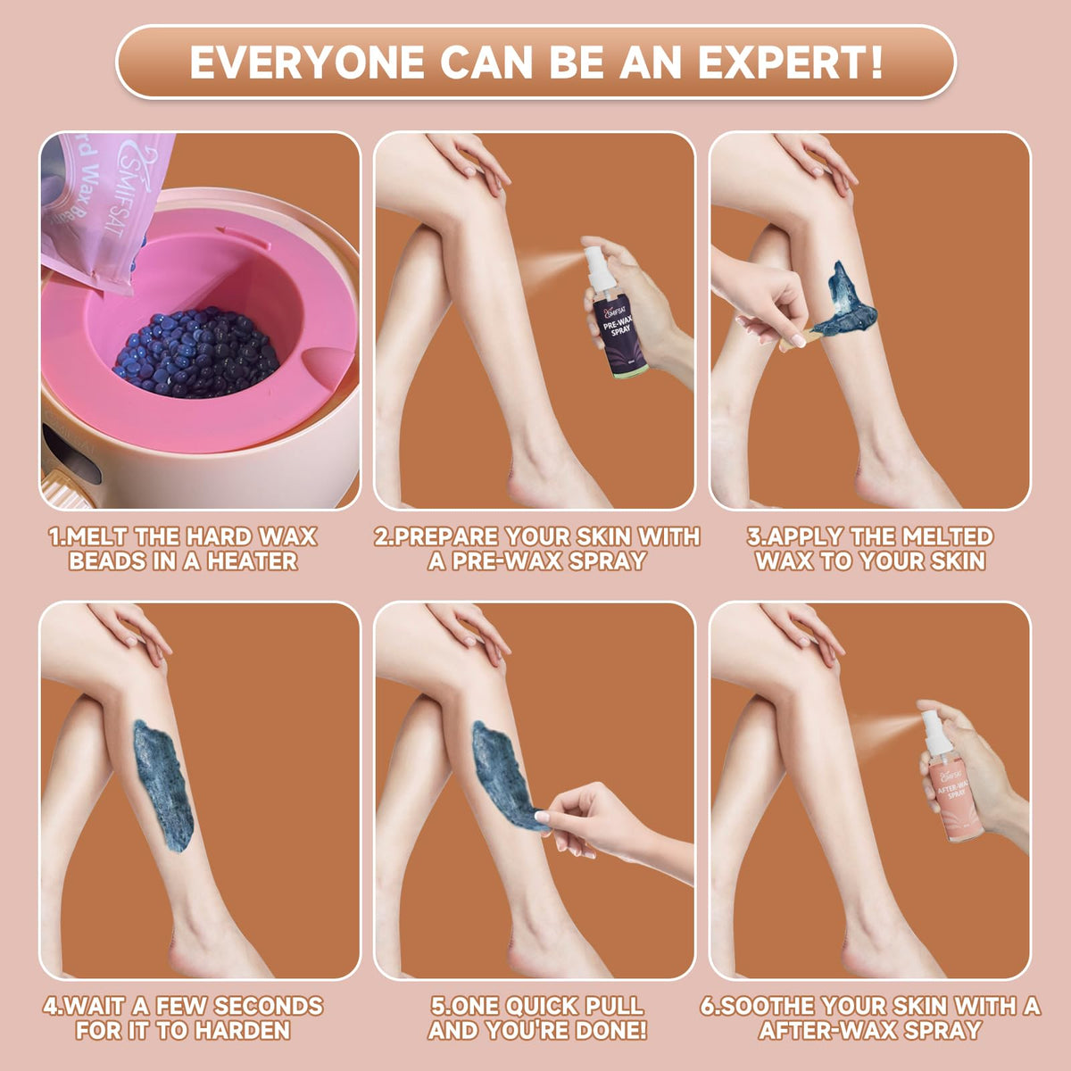 Hehasi waxing kit suitable for bikini, legs, and underarms grooming