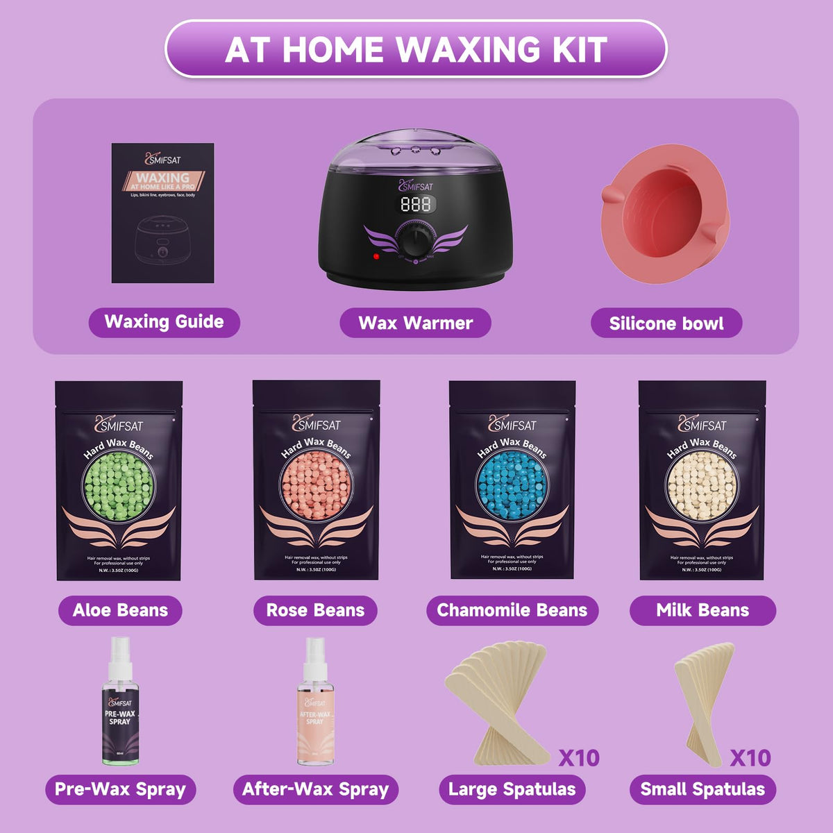 Hehasi waxing accessories set for easy prep and cleanup
