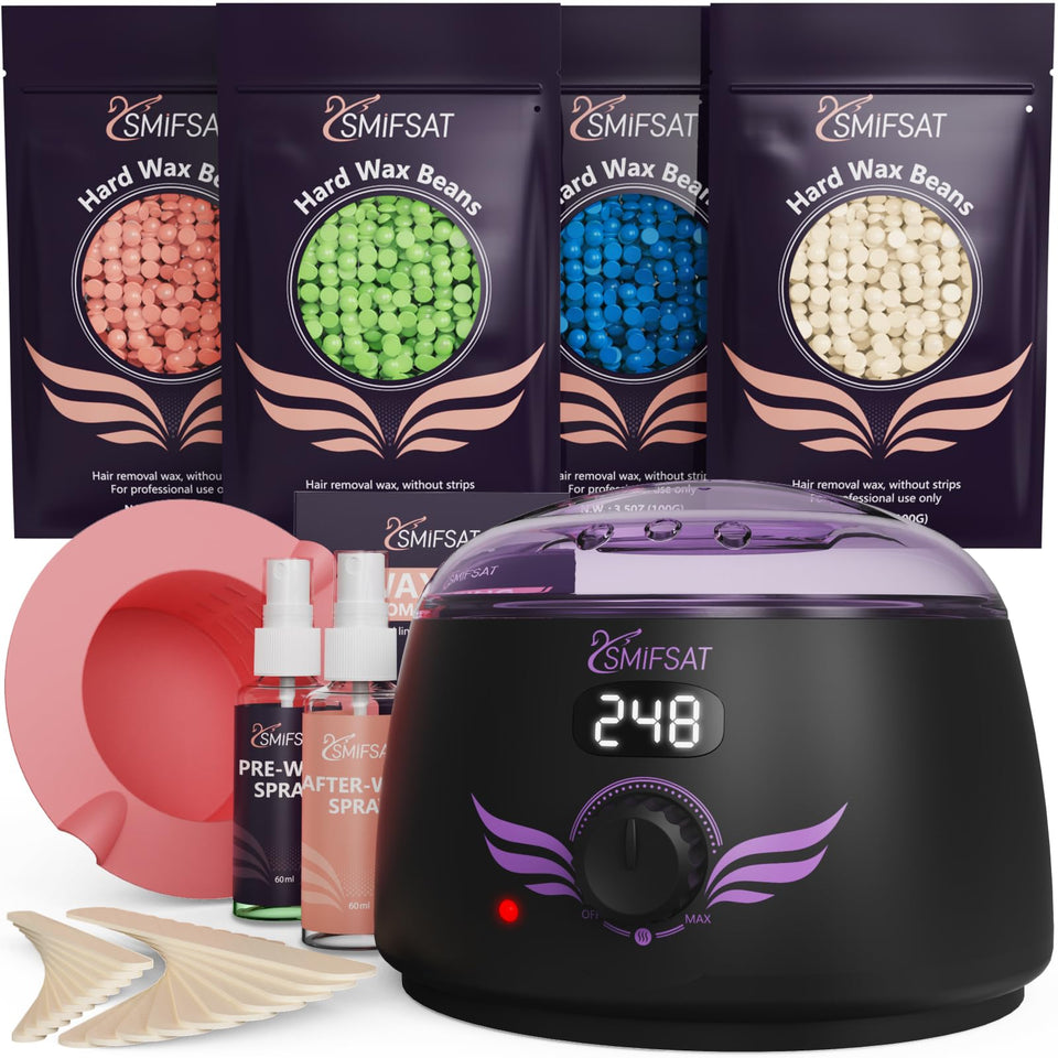 Hehasi waxing kit with digital heater for efficient at-home hair removal
