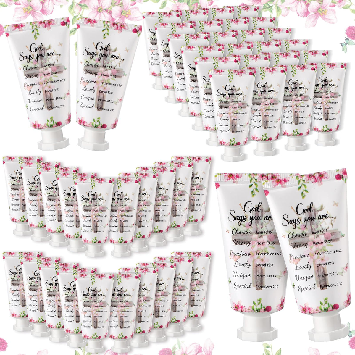Heigble Bible hand cream 50-pack packaging highlights bulk gift value