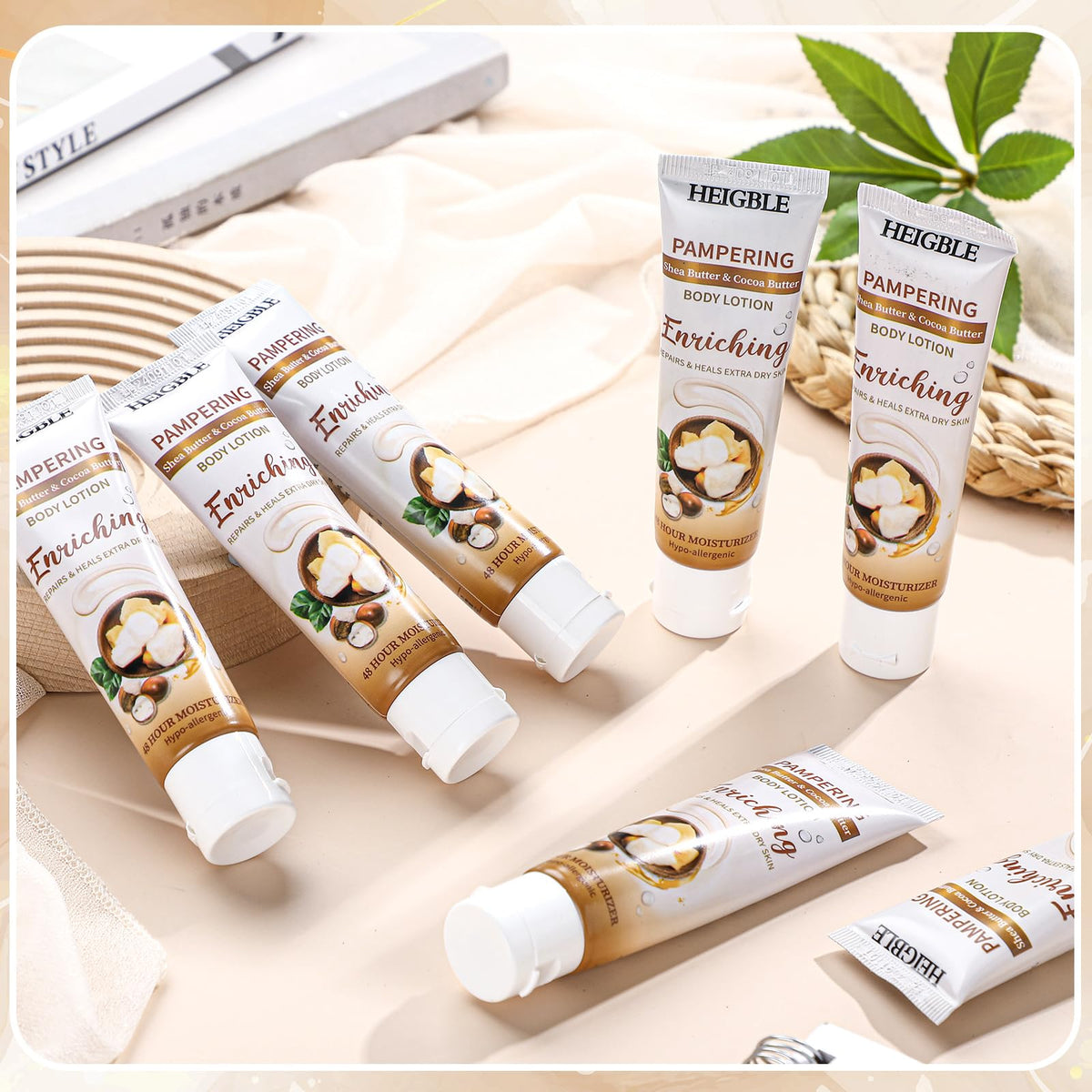 Gift-worthy Heigble bulk lotion pack highlighting value and care.
