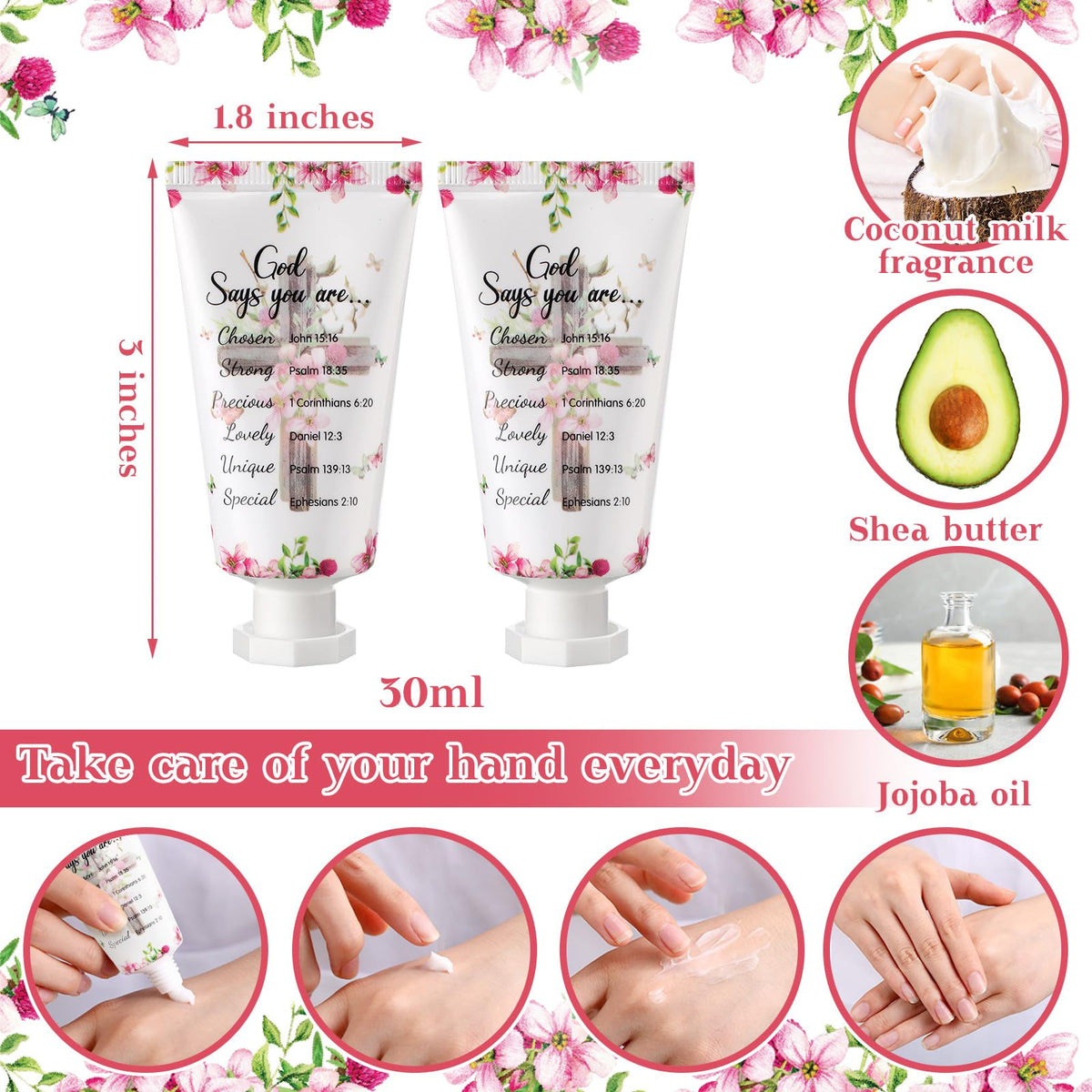 Heigble Christian hand cream gift set with bible-inspired design