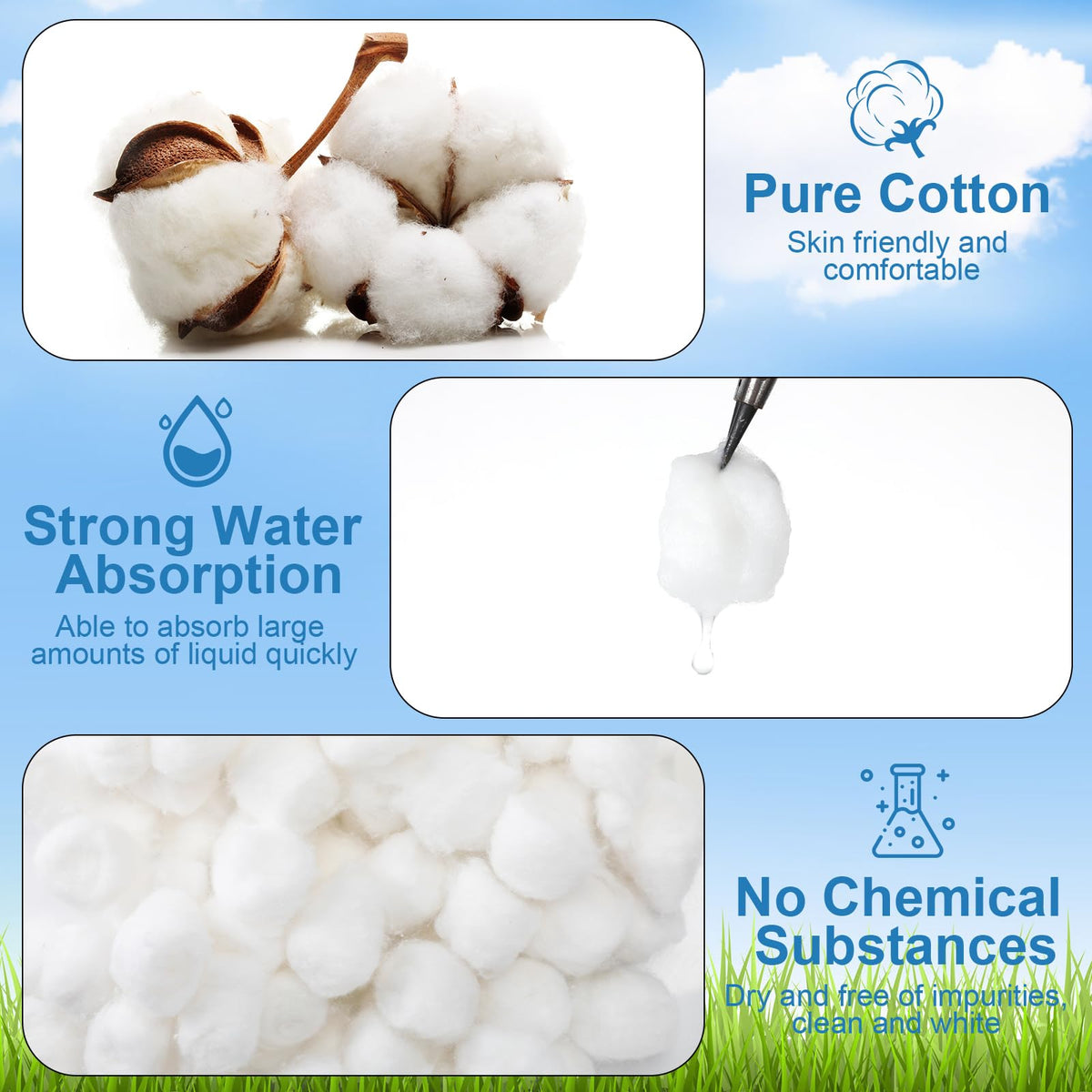 Heigble cotton balls soft touch—gentle wound care and skin care