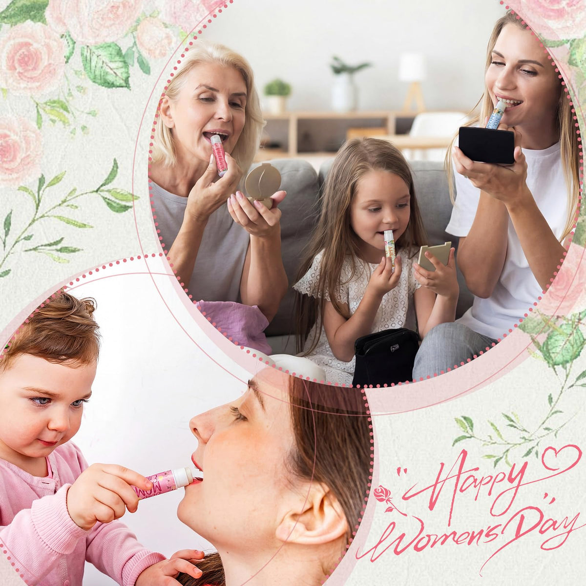 Heigble Mother's Lip Balm 50pack cherry pattern offers fruity scent and daily hydration.