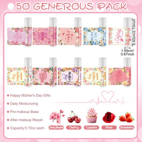 Heigble Mother's Lip Balm 50pack peony pattern adds gentle moisture with daily use.