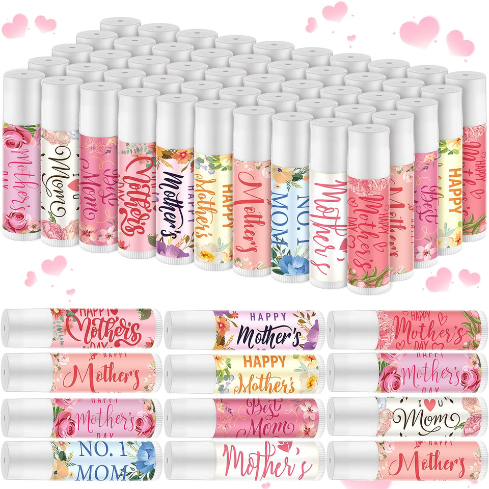 Heigble Mother's Lip Balm 50pack rose pattern keeps lips hydrated for on-the-go moms.
