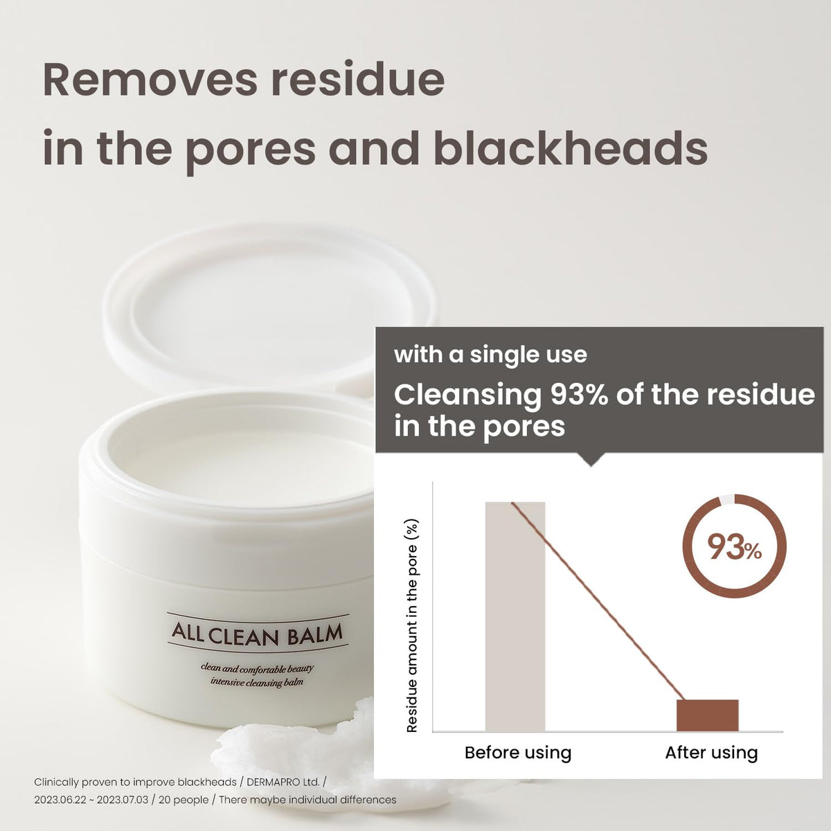 Facial massage with HEIMISH All Clean Balm to dissolve makeup and impurities