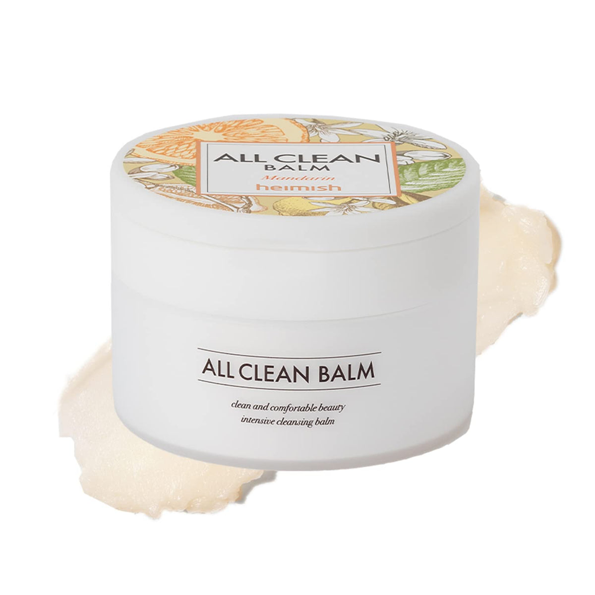 HEIMISH All Clean Balm Mandarin jar close-up showing rich cleansing formula