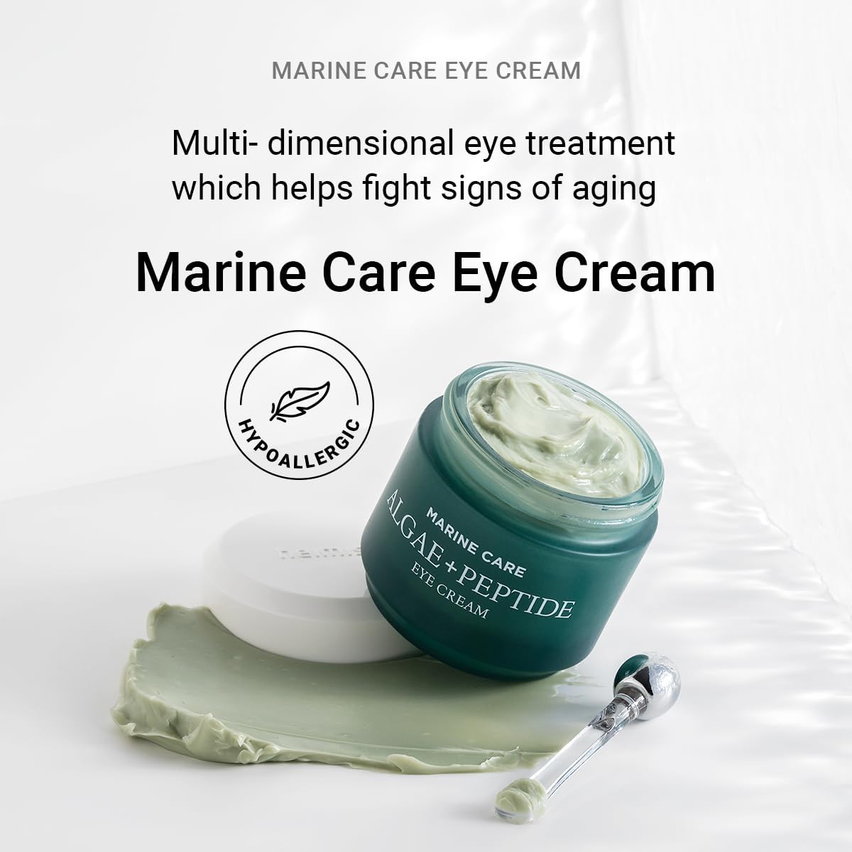 HEIMISH Marine Care Eye Cream night routine setup under soft lighting.