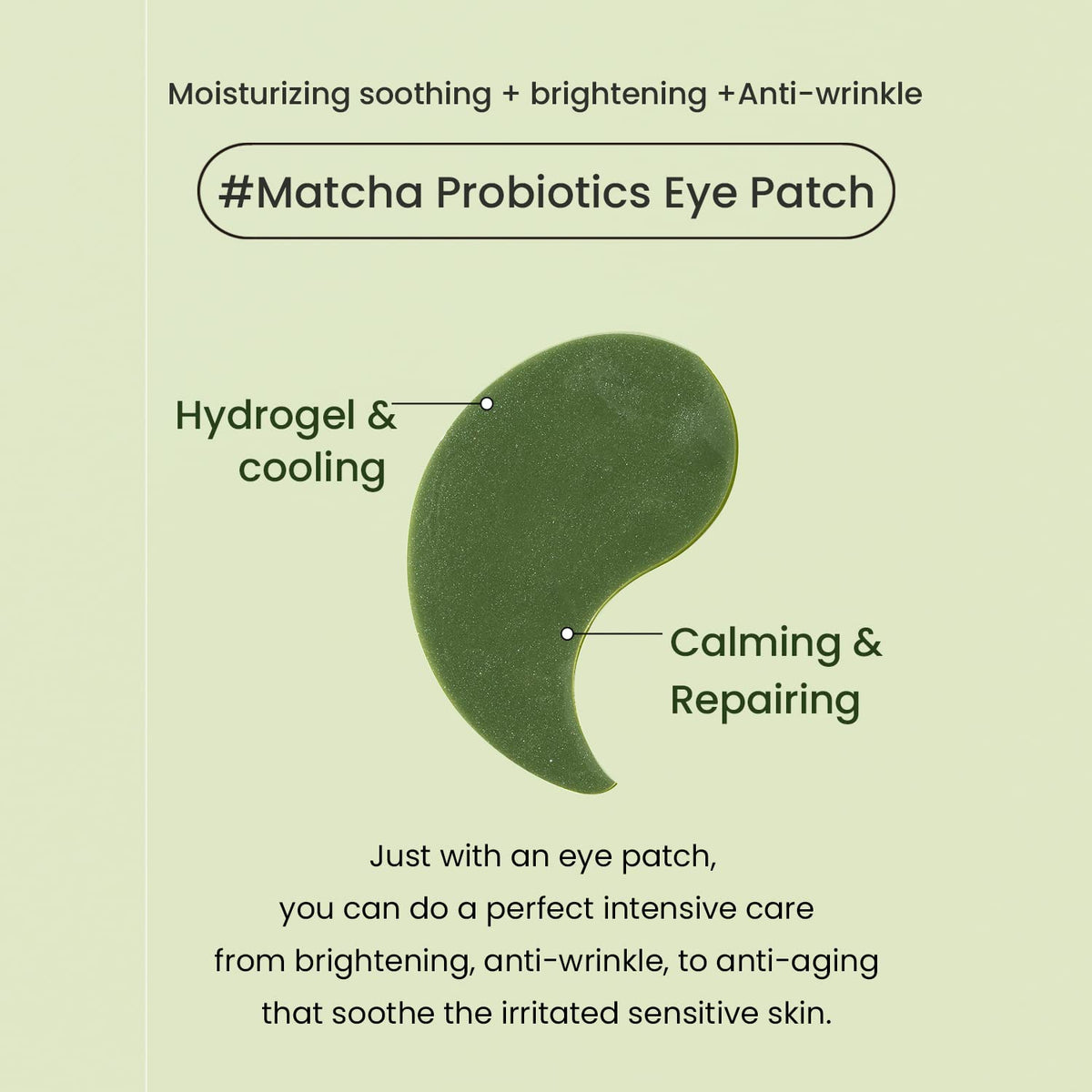 Close-up of HEIMISH Matcha Biome hydrogel texture delivering cooling hydration