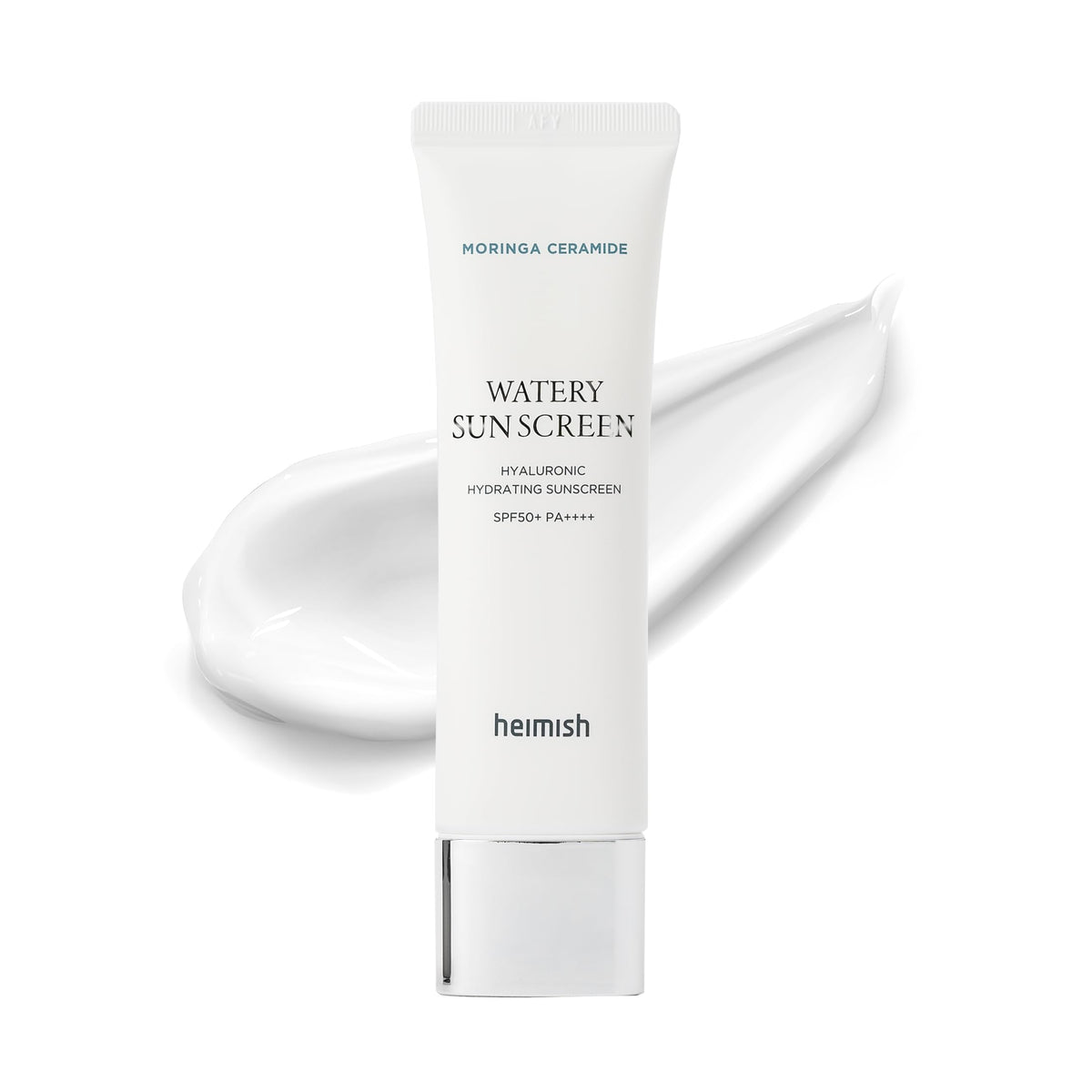 HEIMISH Moringa Ceramide Hyaluronic Sunscreen packaging showing hydration-forward daily protection