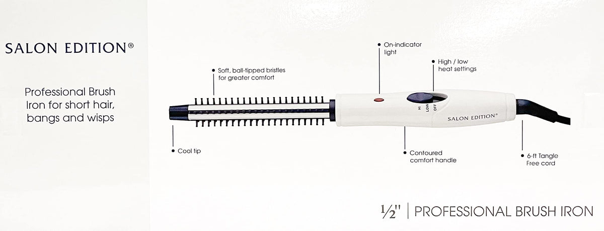 Helen Of Troy 1/2-Inch Brush Iron patented ring system delivers even heat.