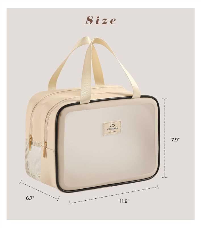 Heliar travel bag hangs easily with a slim strap for hands-free portability.