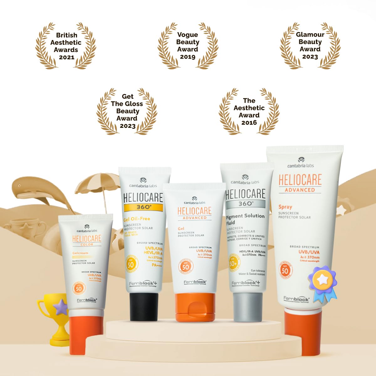 Close view of SPF 50 text and branding.