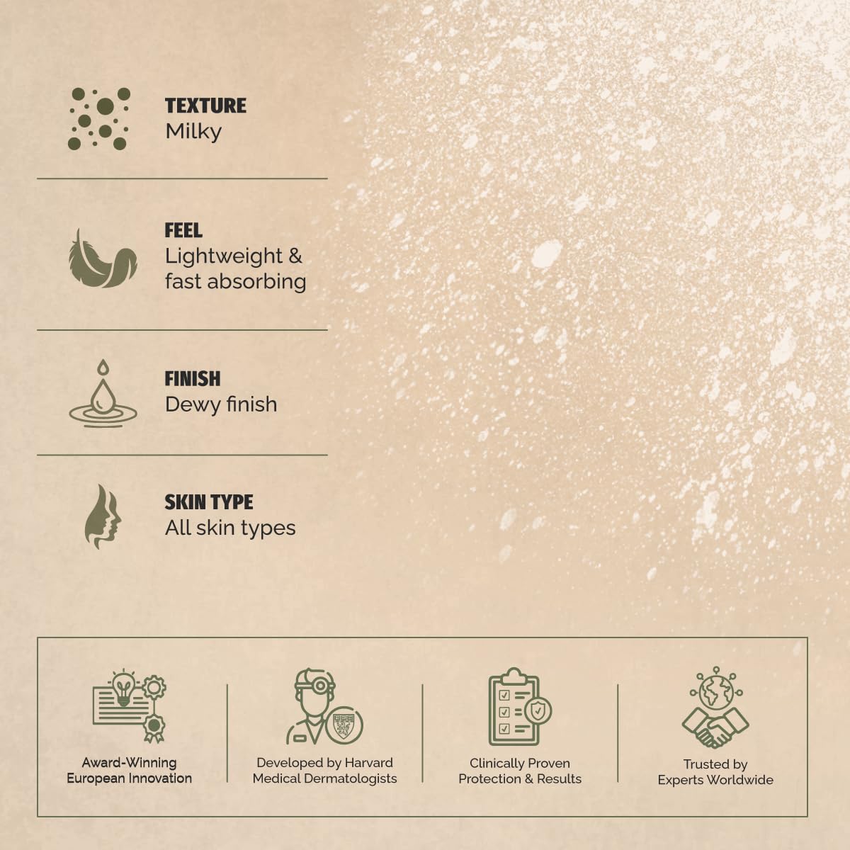 SPF 50 label highlights strong UV protection for the body.
