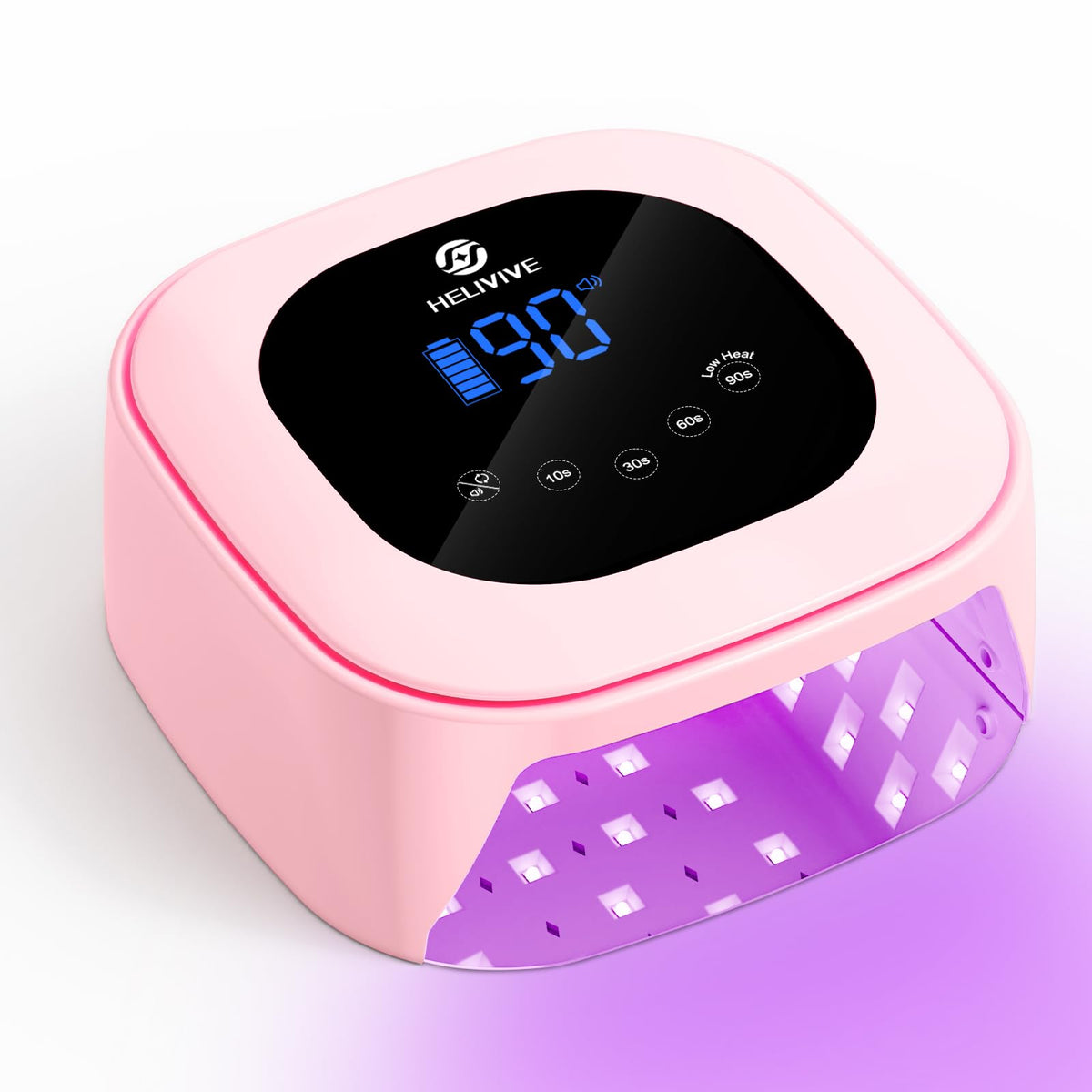 HELIVIVE cordless 80W UV LED nail lamp for fast gel curing at home