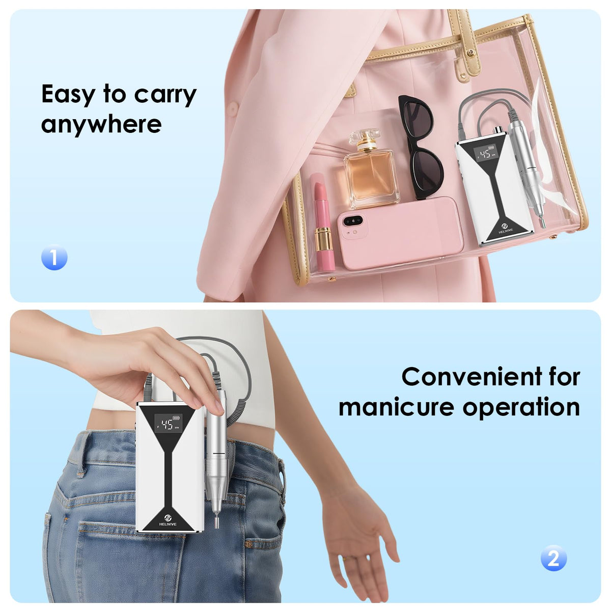 HELIVIVE fast-charging 4000mAh battery keeps you working longer between charges