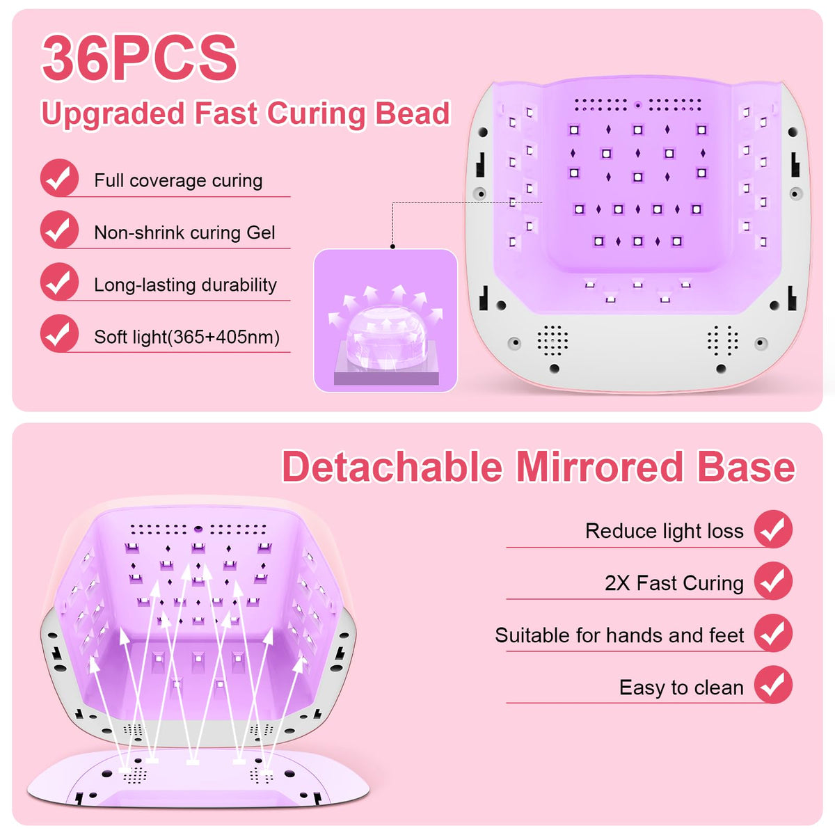 Removable mirrored base on HELIVIVE for enhanced light reflection