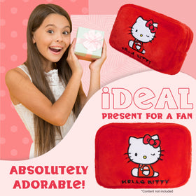 Hello Kitty fluffy exterior texture close-up highlights soft touch and charm
