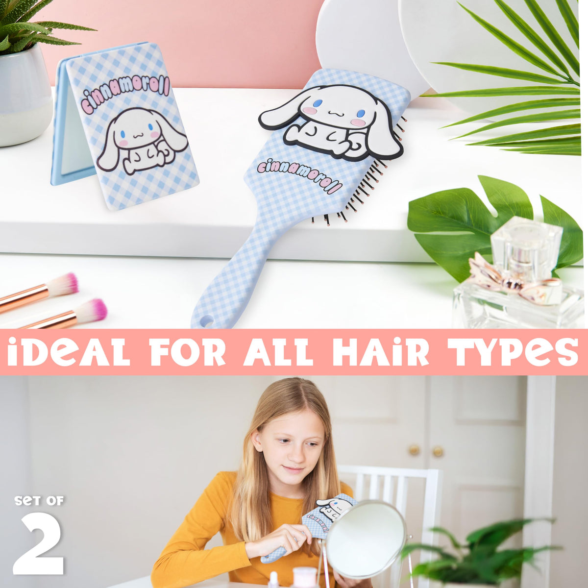 Hello Kitty hair accessories scrunchies included for cute styling.
