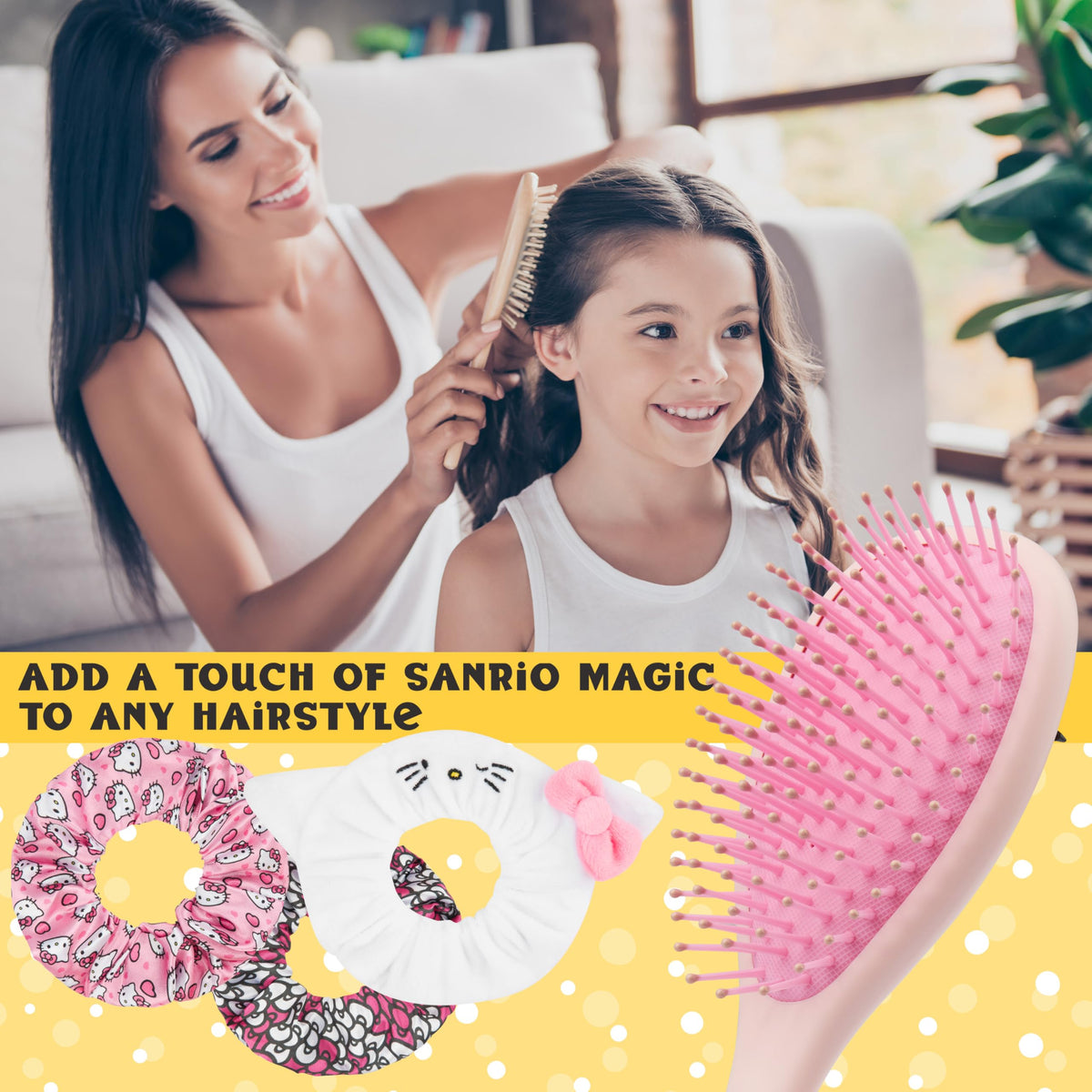 Hello Kitty scrunchies set adds cute, secure holds for everyday hairstyles.