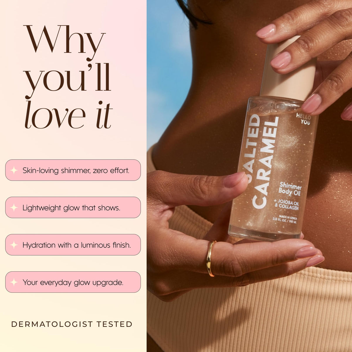 Hello You Vegan collagen helps maintain moisture and a firmer look