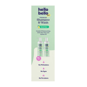 Children enjoying bath time with Hello Bello Sweet Pear; fragrance adds pleasant bath routine.