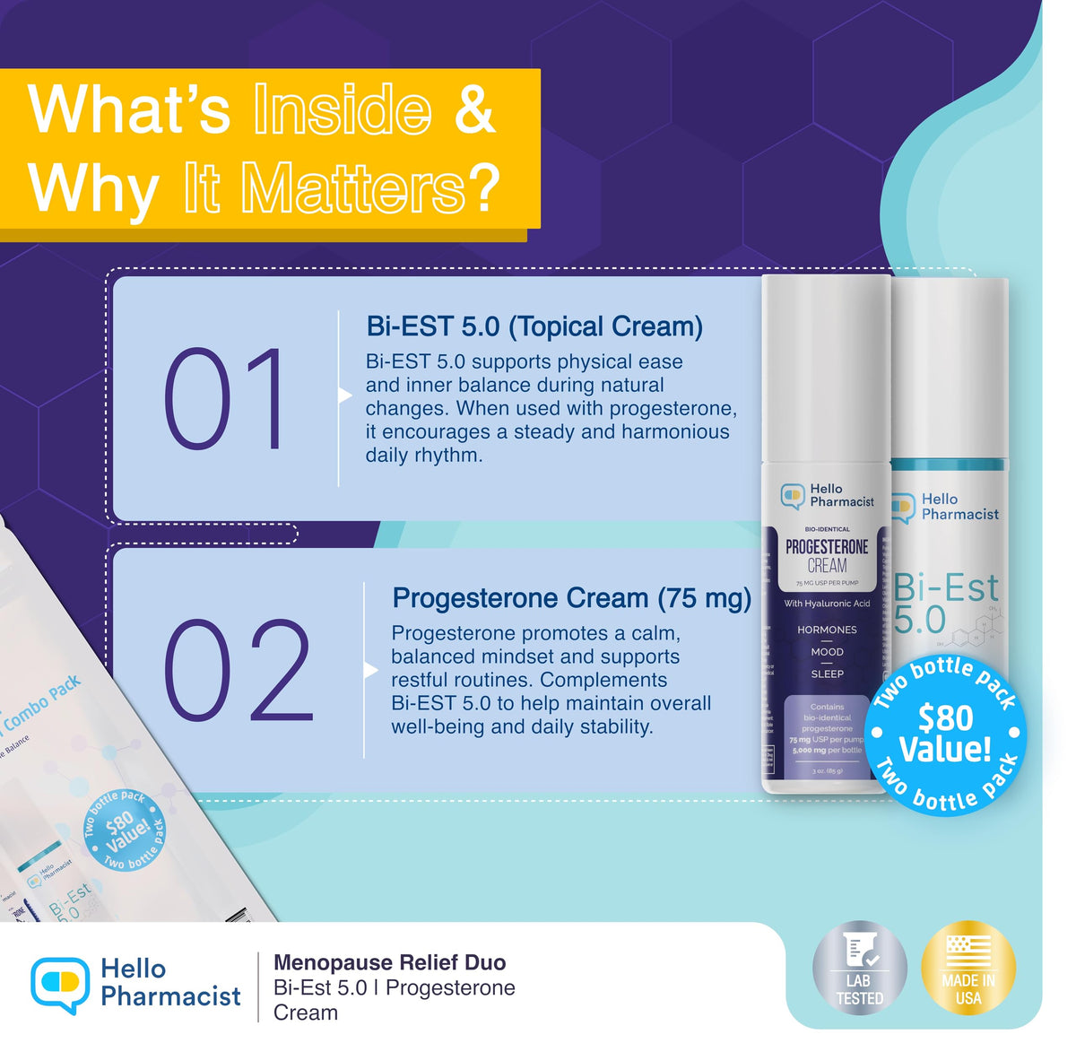 HelloPharmacist Biestro 5.0 packaging shot conveying trusted feminine care.