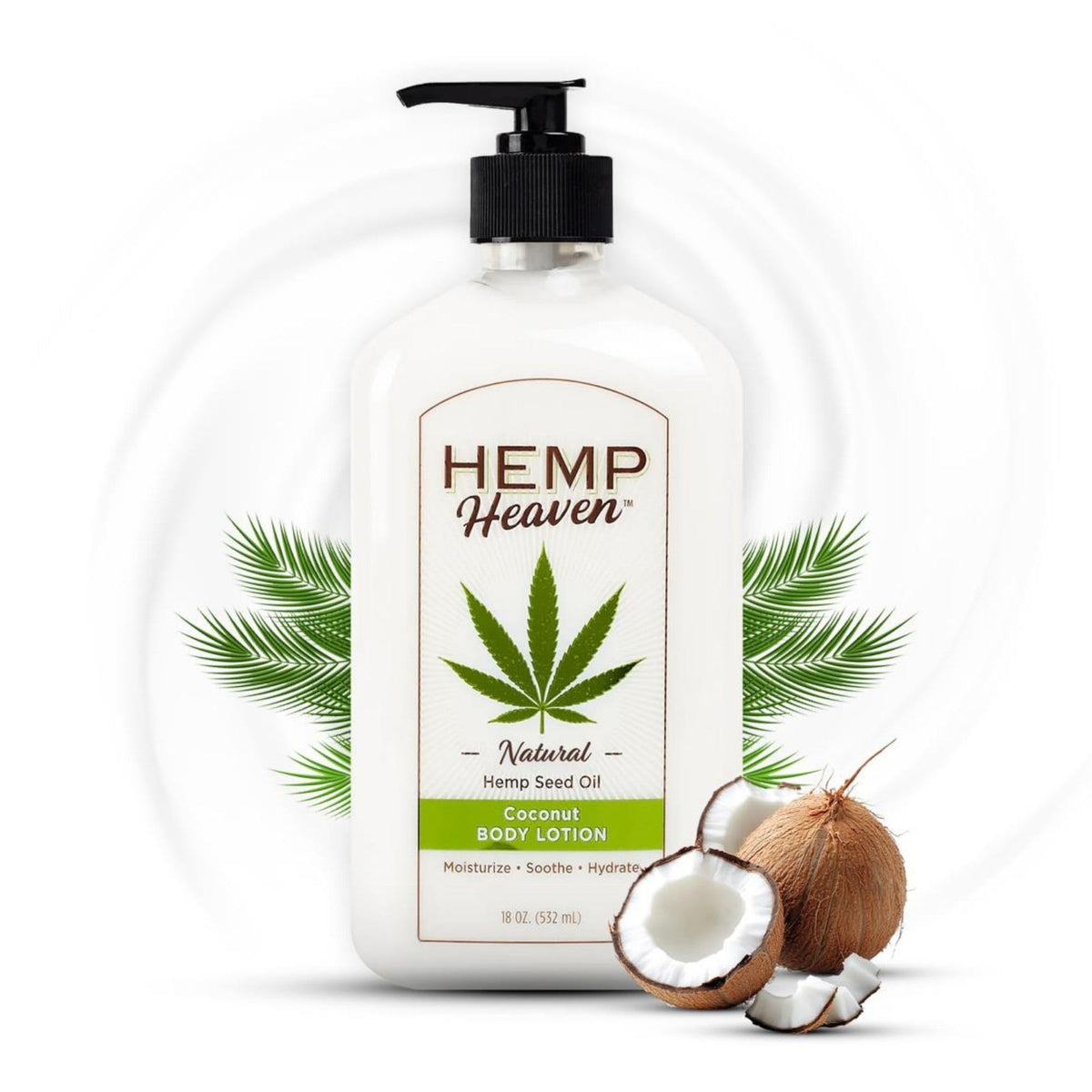 Hemp Heaven Hemp Lotion jar shows deep hydration for sensitive skin.