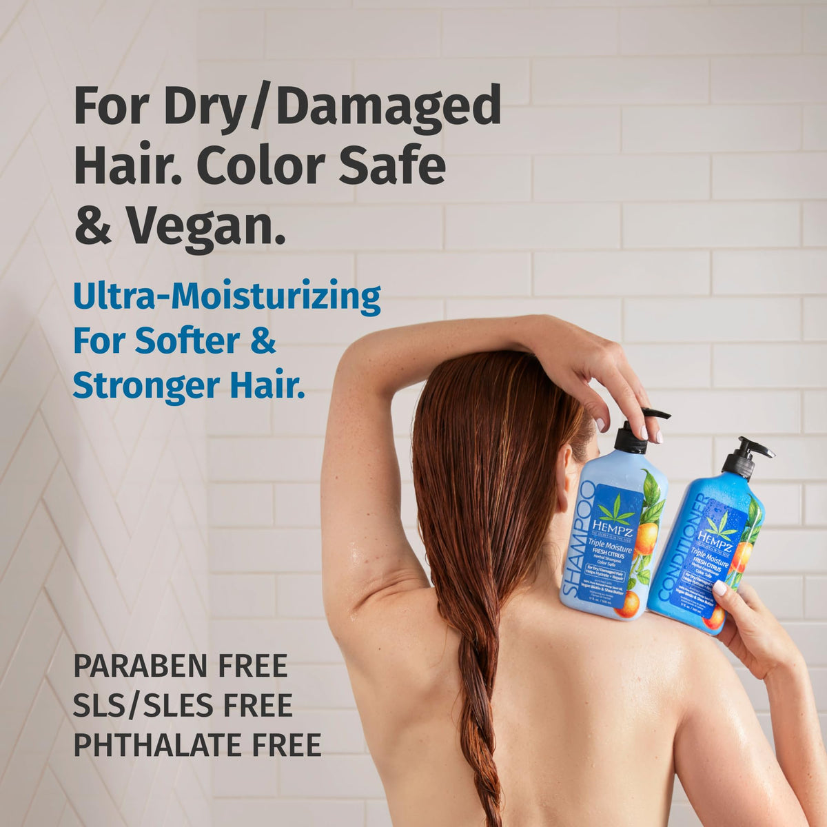 Hempz Biotin Conditioner closeup texture reveals creamy formula for smooth detangling.
