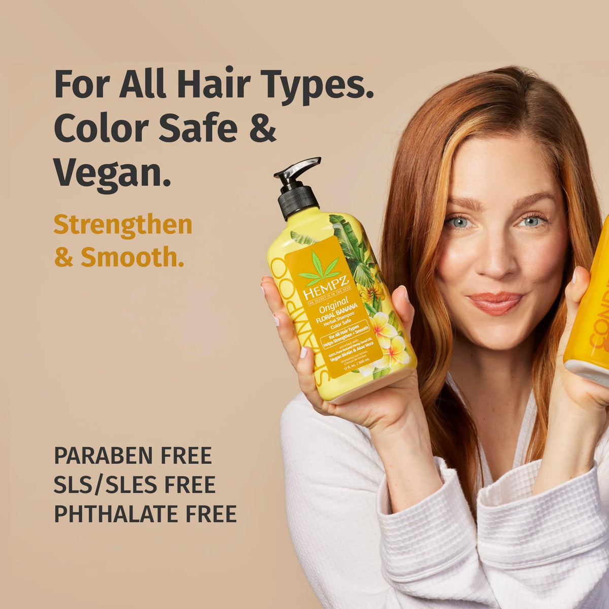 Hempz Biotin Shampoo features avocado oil and ginseng for enhanced moisture and shine.