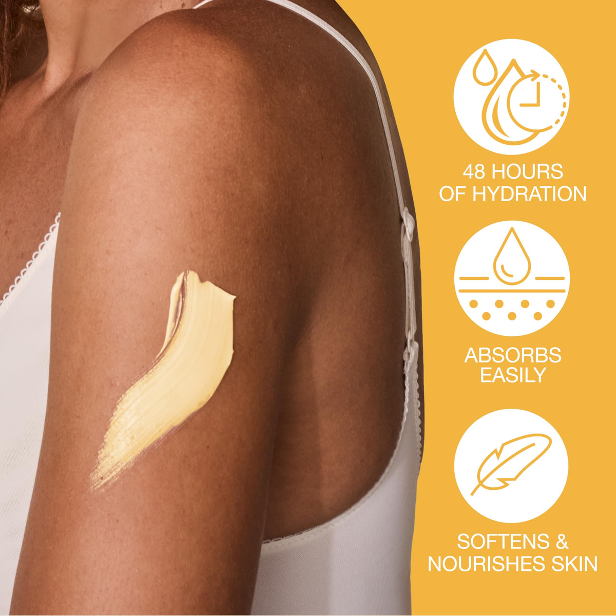 Hempz cream texture close-up demonstrating absorption